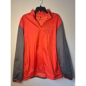 Nike Golf Mens XL Red & Grey Full Zip Windbreaker Jacket Lightweight Swoosh